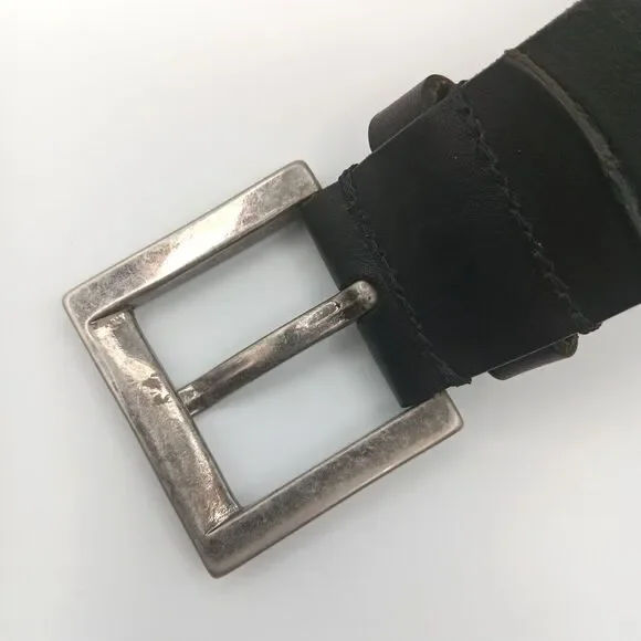 Genuine Leather Belt Women 32 (M) Black Western Cowgirl Boho Eyelets Statement - Picture 8 of 9